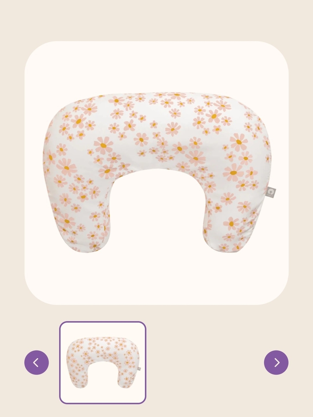 Boppy Daisy Print Nursing Pillow Cover in Pink and Yellow
